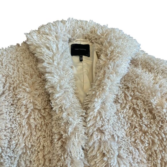 Robert Rodriguez Long-Length Shaggy Faux Fur Coat Cream Jacket Teddy Size XS - Picture 2 of 15